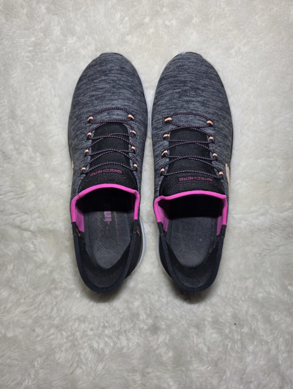 Skechers Slip-ins Summits Dazzling Haze Sneakers Black Pink Wide Fit 8.5 - Picture 8 of 9